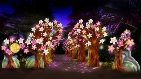2020中国韩国两国风情的中秋灯展亮相新加坡滨海花园（图）
